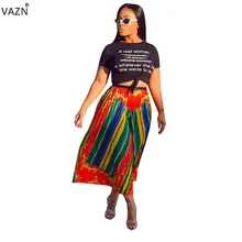 VAZN YC1859 Hot Vintage Untidy Upmarket Energy Young Sexy Overalls Joker Fashion Waist Braid Pleated Georgette Lady Long Skirts