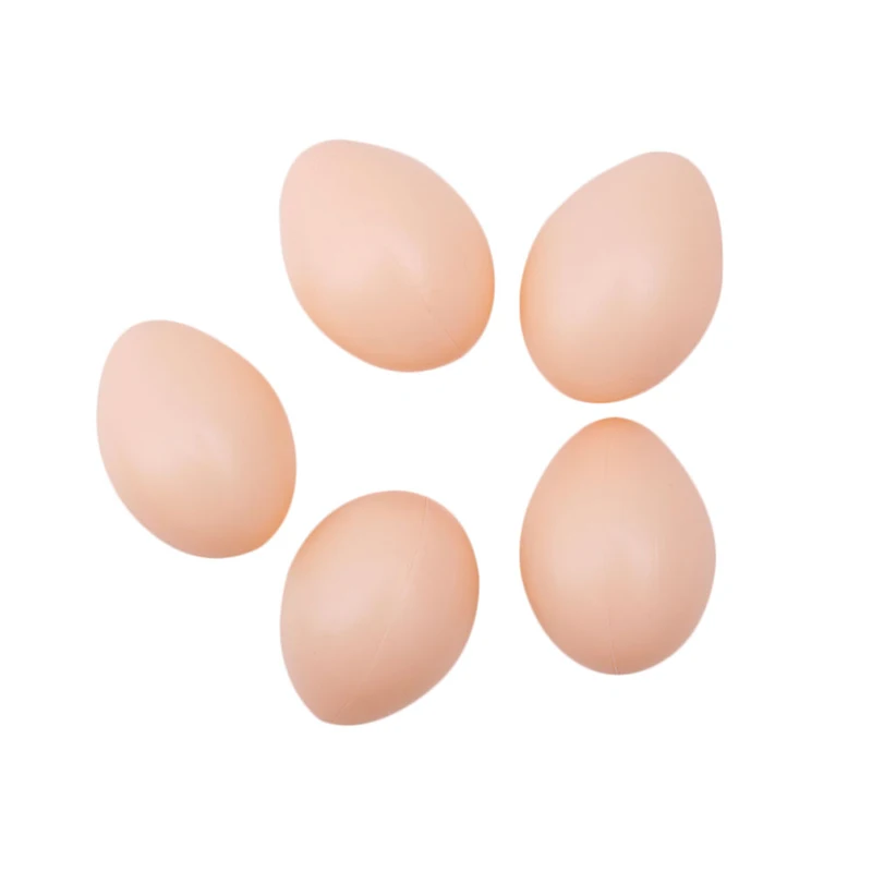 New Plastic Fake Dummy Egg 5Pcs Hen Poultry Chicken Layer Coop Hatching Simulation