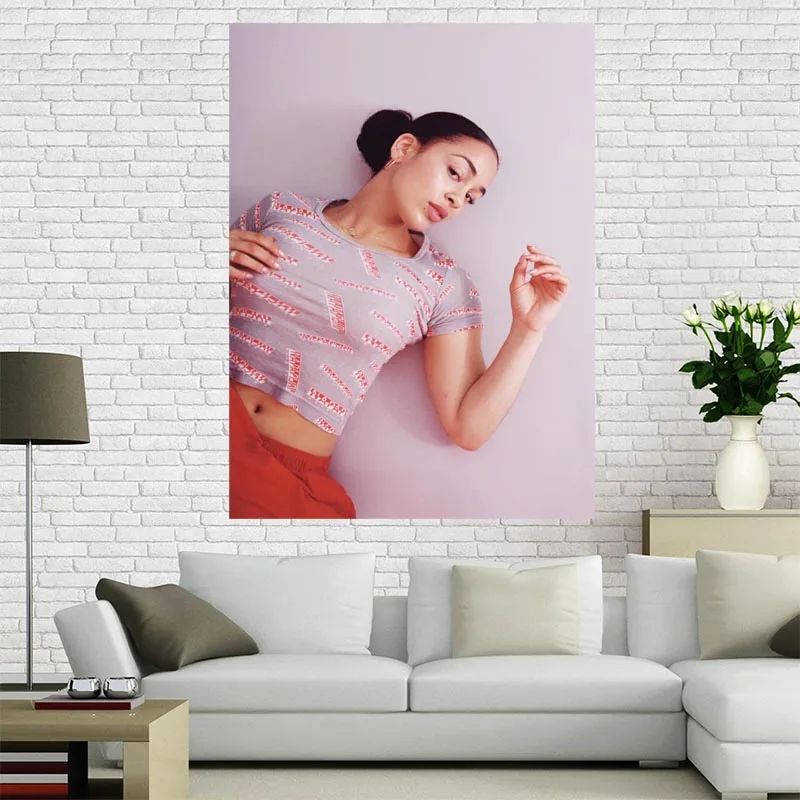 New arrival Custom Jorja Smith Canvas Painting Poster Home Decor Cloth Fabric Wall Art for Living Room | Дом и сад