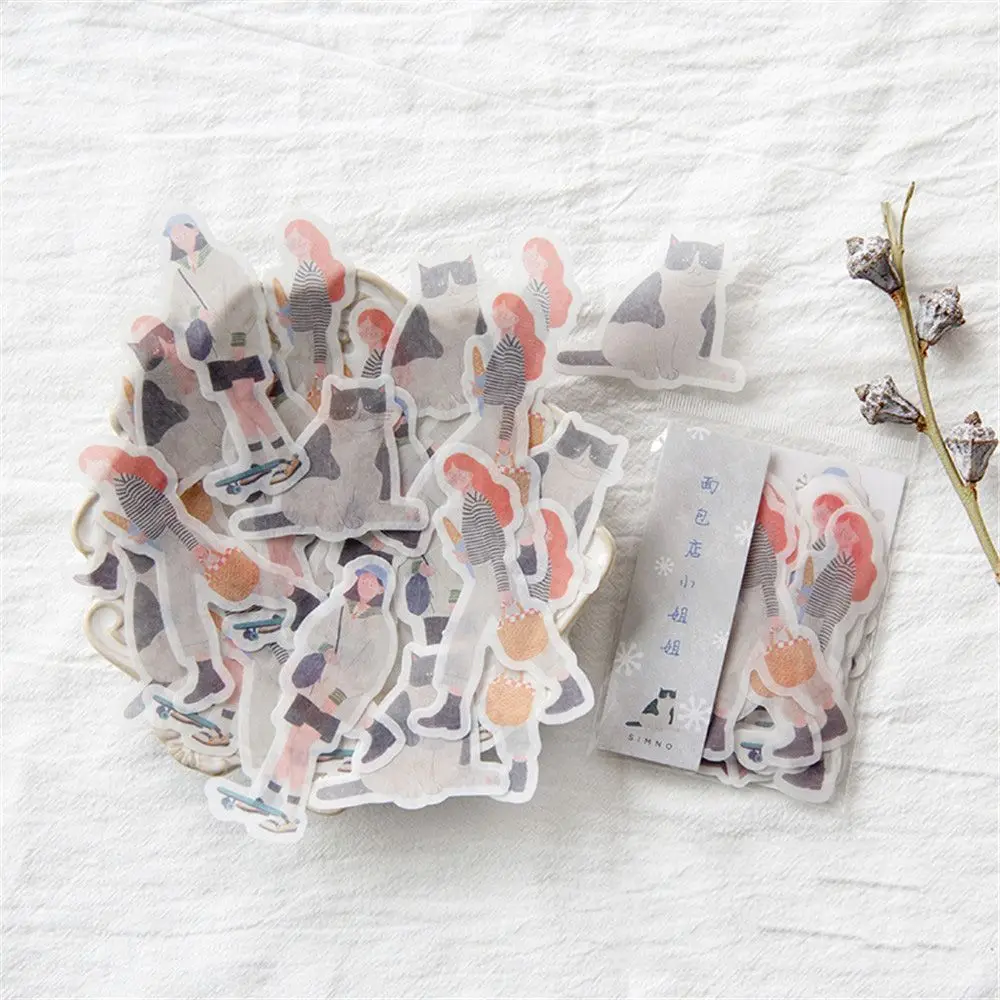 D 30 шт. модные Стикеры для девочек Kawaii канцелярские DIY дневник в стиле Скрапбукинг наклейка на телефон чашки стикеры самоклеющиеся уплотнительные этикетки - Цвет: D