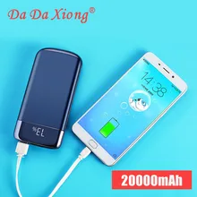 20000 мАч Внешний аккумулятор внешний аккумулятор светодиодный внешний аккумулятор портативный 2 USB зарядное устройство для мобильного телефона для Xiaomi Mi iphone X