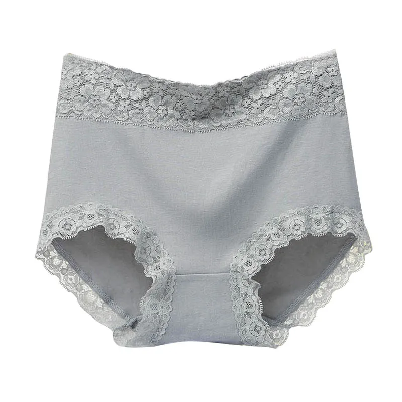 Women Panties Seamless Cotton Briefs High Waist Underwear Plus Size Underpants Comfort Lingerie XXL#F - Color: E