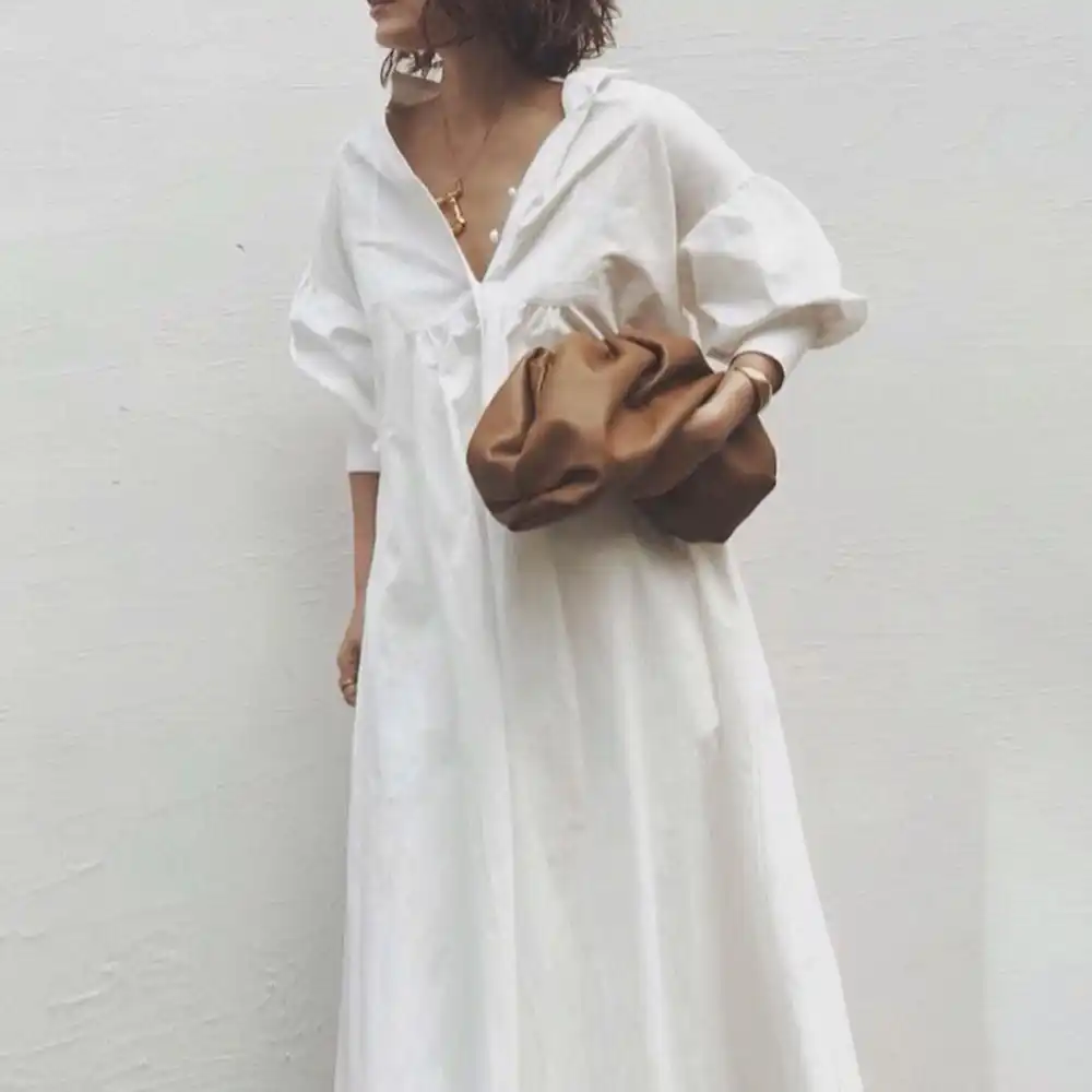 ladies white shirt dress