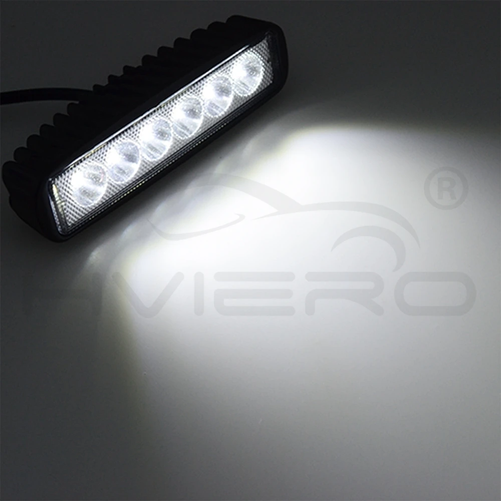 18W 12V LED Work Light Bar 6Leds Spotlight Flood Lamp Driving Fog Offroad White Work Car Light for Ford Toyota SUV 4WD led beams (9)