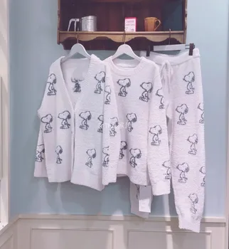 

Japanese GP lovely cartoon dog winter sweater Womens Pajamas Pyjamas Set Sleepwear Pijama Pajamas Suit Female