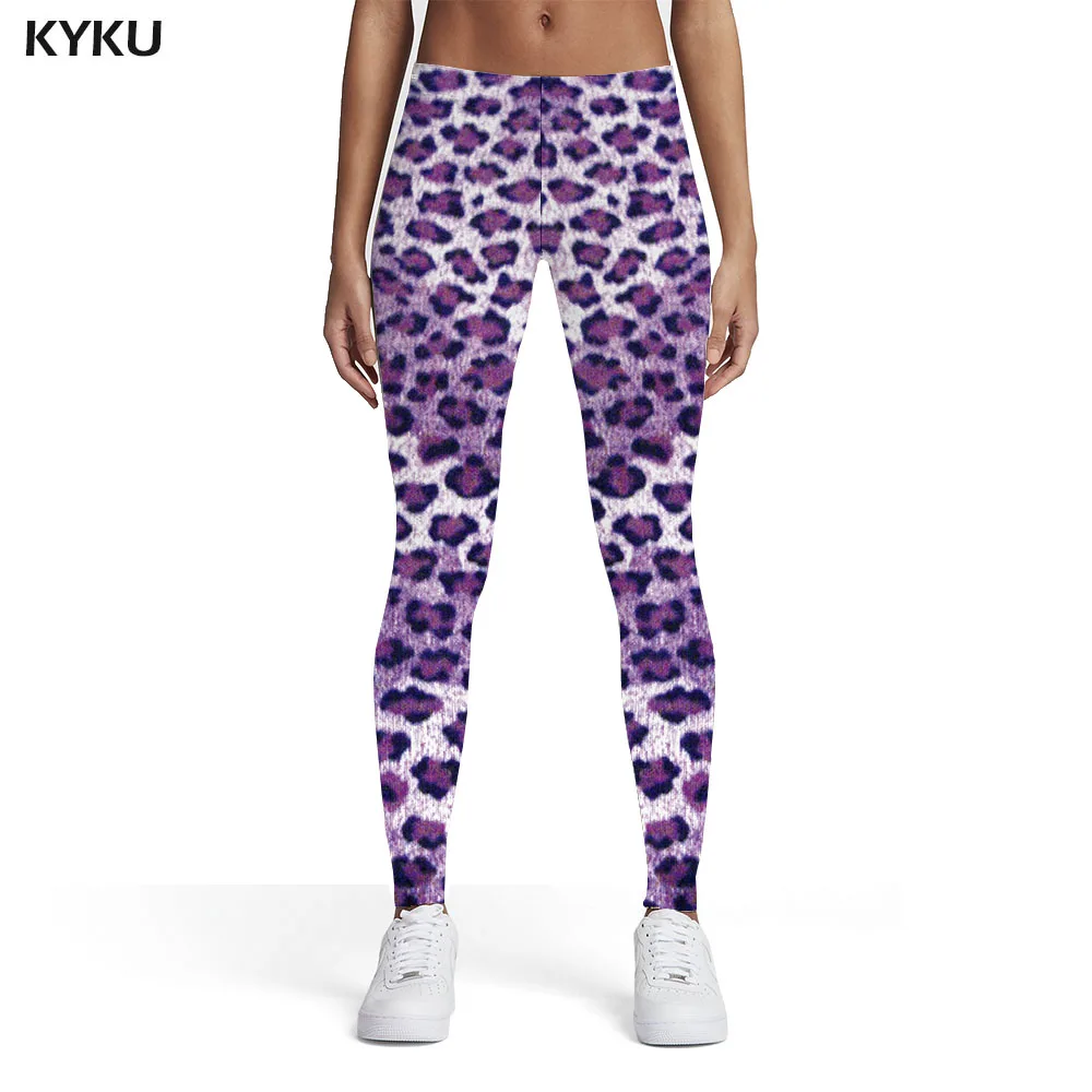 KYKU Black And White Leggings Women Leopard Printed pants Zebra Elastic Art Leggins Womens Leggings Pants Fitness Bodybuilding lululemon align leggings