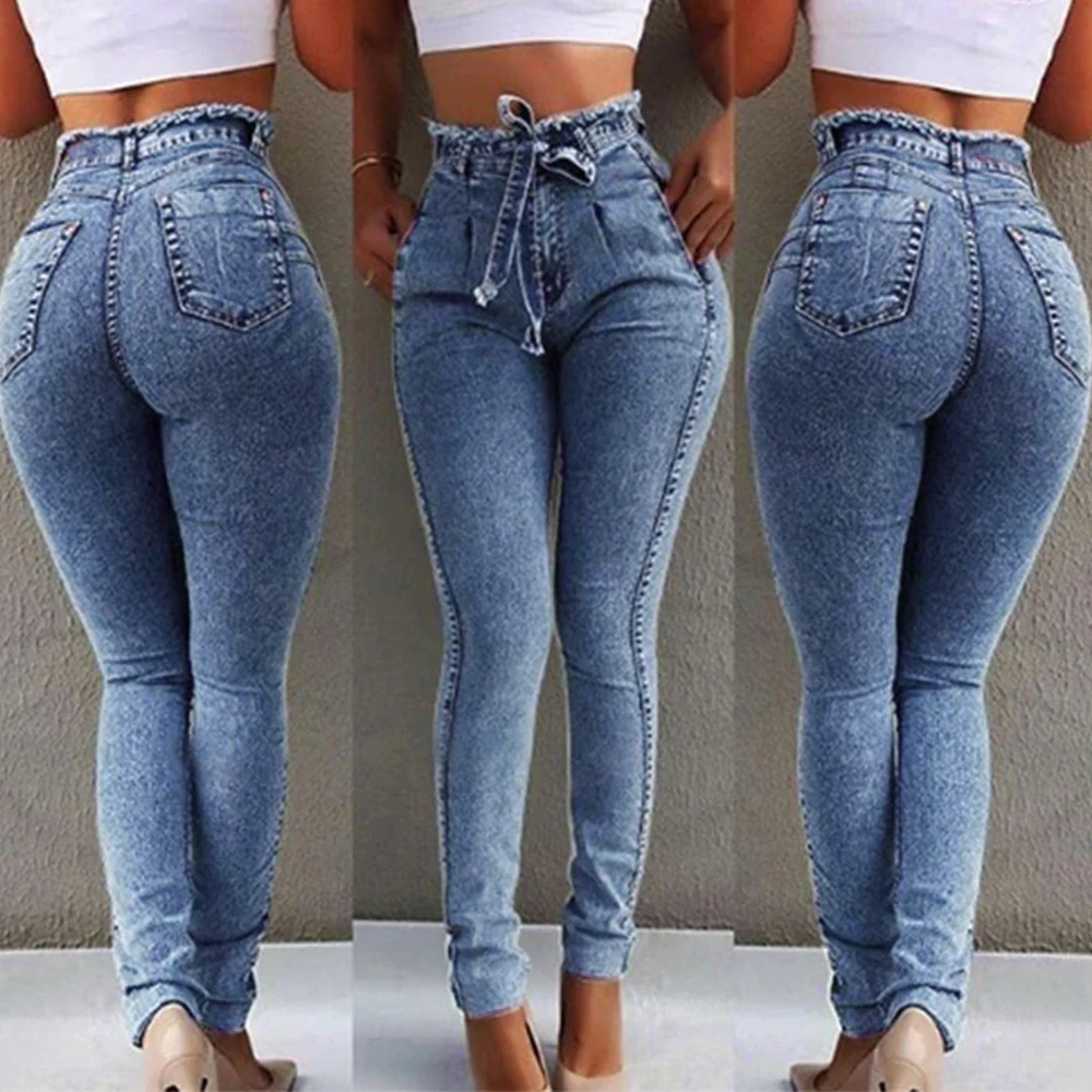 SFIT женские узкие джинсы с высокой талией, однотонные леопардовые Лоскутные неровные ребристые длинные узкие брюки, повседневные Стрейчевые узкие