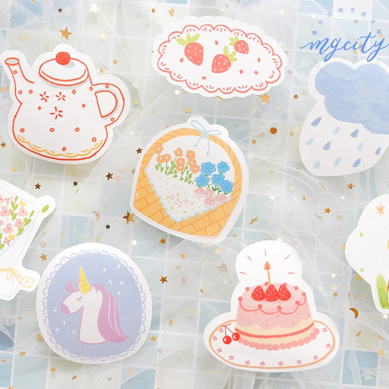 

Lovely Flowers Cute Sticky Notes Stationery Kawaii Stickers Scrapbooking Papeleria Stickers planner Memo pads Planner