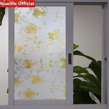 Европейский 3D электростатический матовый золотой цветочный узор на стекле наклейки ванная комната непрозрачная свадебная комната гостиная кухня магазин пленка