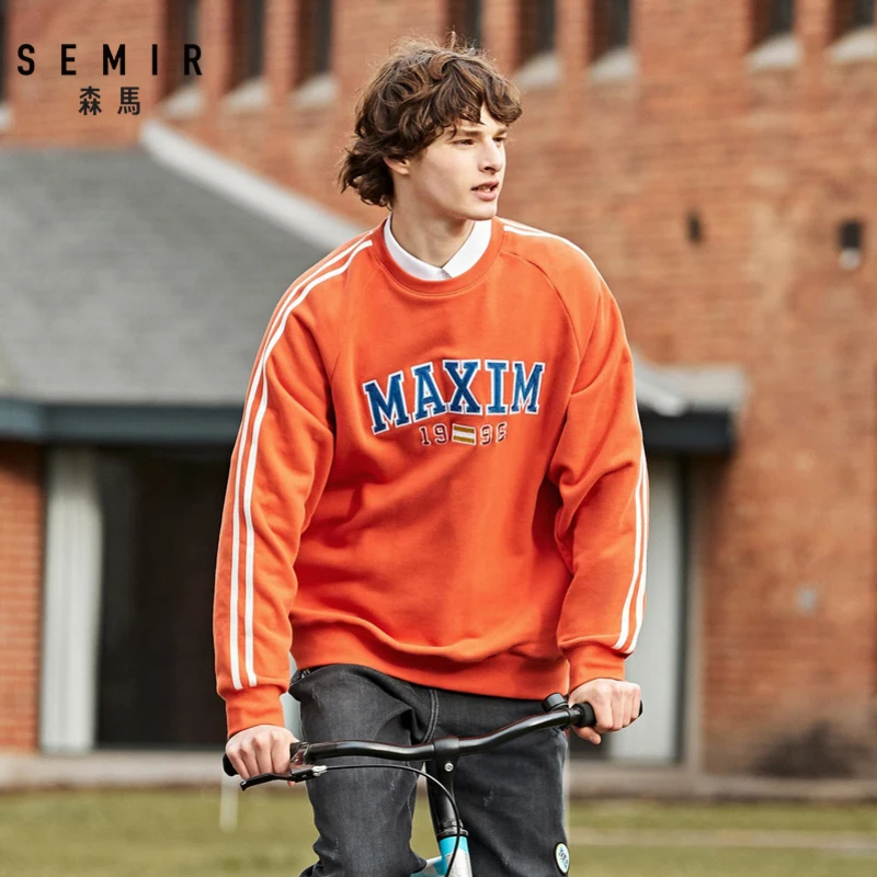 SEMIR Повседневный свитер, Мужская Толстая зимняя рубашка, новинка, Гонконгский стиль, шикарный пуловер, флисовый, для взрослых, осень, на плече, толстовки для мужчин