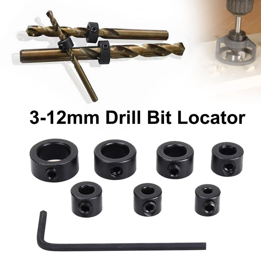 8PCS 3-10mm Collars Ring Woodworking Drill Bit Positioner Depth Controller 8PCS 3-10mm Collars Ring Woodworking Drill Bit Positioner Depth Controller