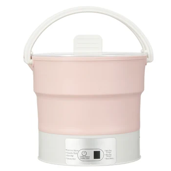 

Folding Portable Silicone Electric Hot Pot Kettle 220V Heated Food Container Cooker Kettle Travel Outdoor Multi Cookers Steamer