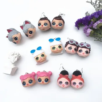 

Fashion Lovely Creative Handmade DIY 3D Anime Dolls Head Drop Earrings for Women Girls Funny Cute Dangle Earrings Party Jewelry