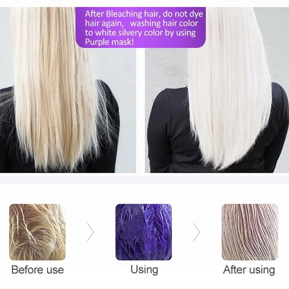 60ml No Yellow Shampoo Purple Shampoo Toner Remove Anti Brassy Protecting  Hair Color Yellow Gray Dye Bleached Blonde For Si X2v7 - Conditioners -  AliExpress