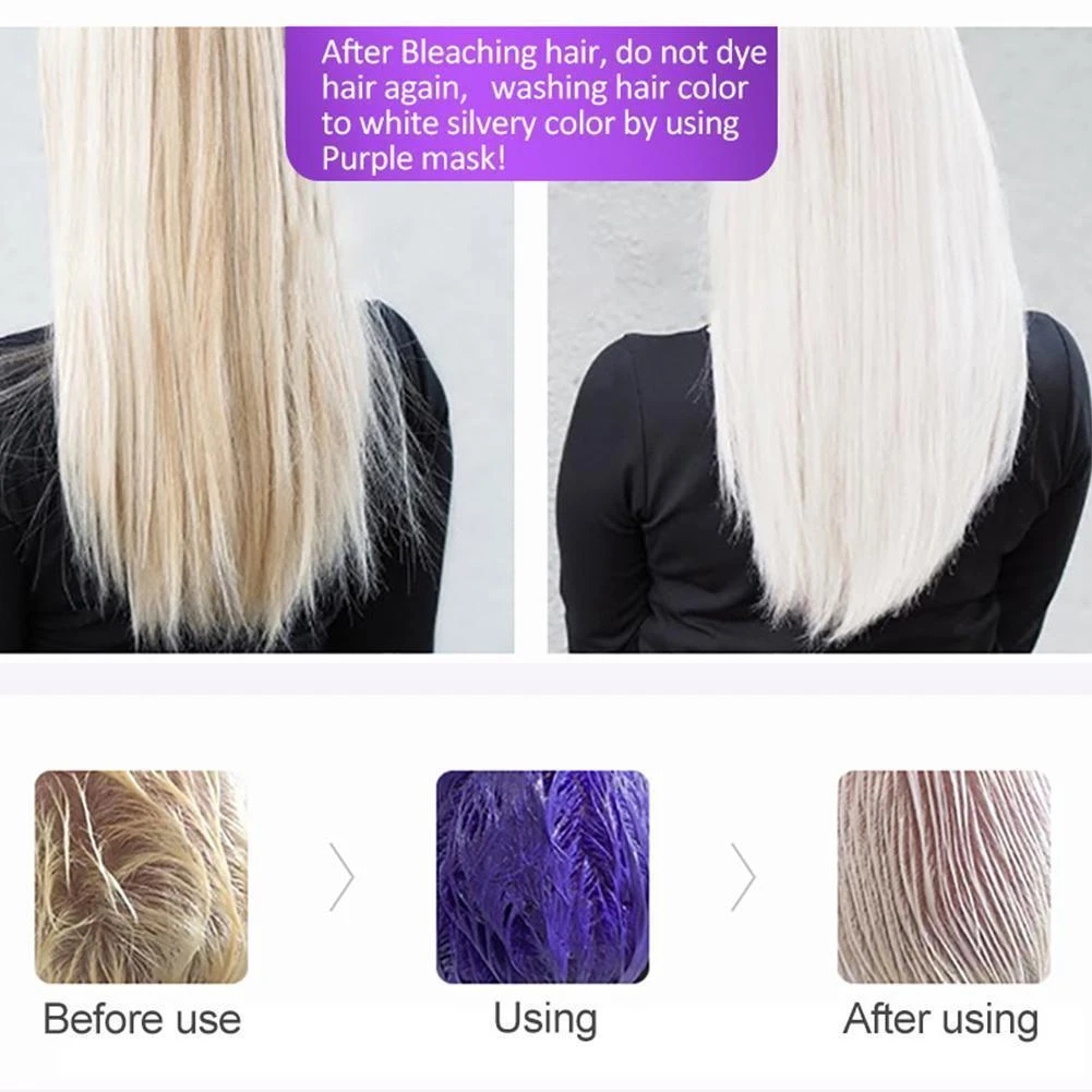 60ml No Yellow Shampoo Purple Shampoo Toner Remove Anti Brassy Protecting  Hair Color Yellow Gray Dye Bleached Blonde For Si X2v7 - Conditioners -  AliExpress