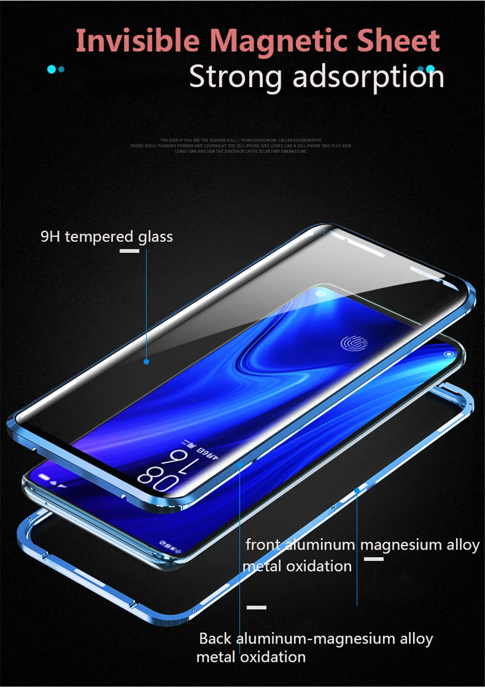 Магнитные поглощающие металлические флип-Чехлы для Xiaomi Redmi K20/K20Pro двухсторонняя задняя крышка из закаленного стекла для телефона RedmiK20 K20 Pro