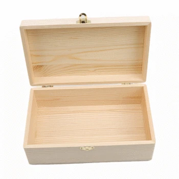 

Flip Solid Wood Gift Box Handmade Craft Home Case Box Log Color Scotch Pine Rectangular Wooden Storage Box Handmade Case Box