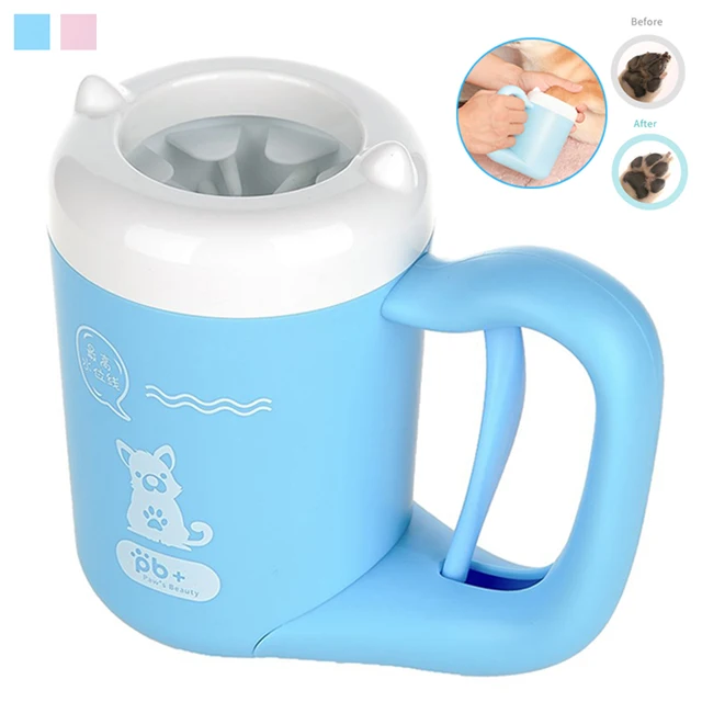Outdoor portable pet dog paw cleaner cup 360 soft silicone foot washer clean dog paws one click manual 1