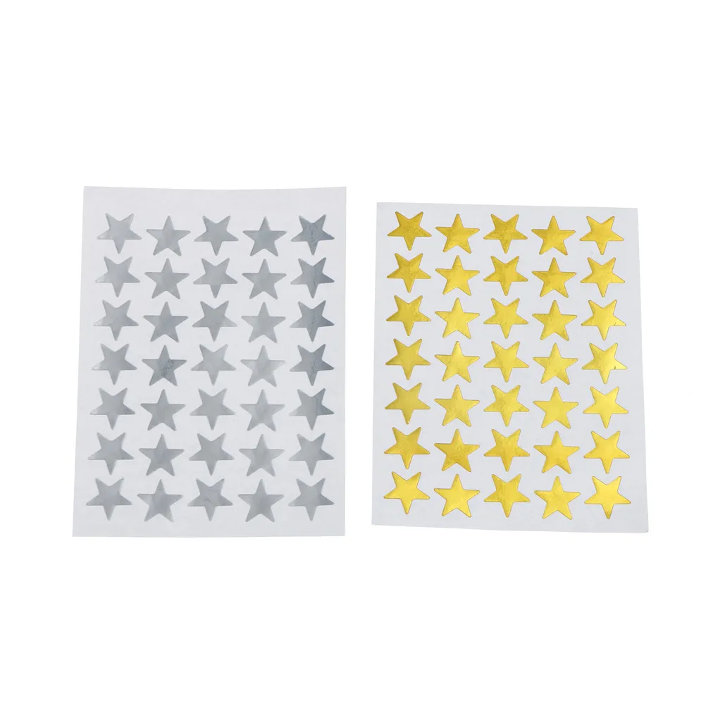 

10pcs Lovely Star Sticker Teacher Label Reward Gold Silver Bronze Stationery Children Kid Students Gift