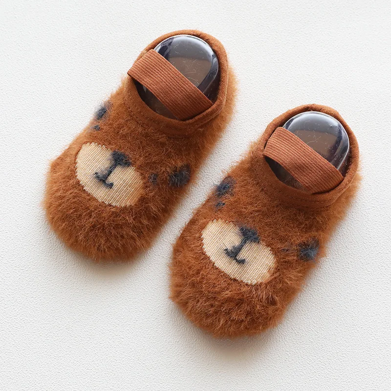 Осенне зимние детские носки Нескользящие Детские для новорожденных с завязками