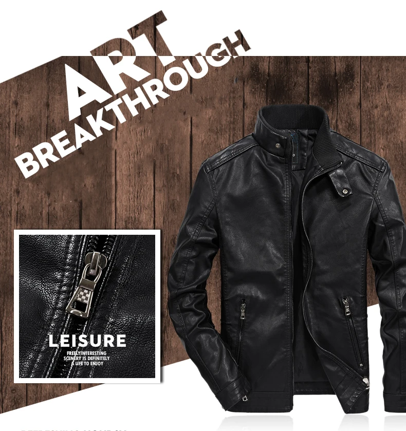 Mens Leather Jacket Motorcycle Faux Leather Men Jackets jaqueta de couro Winter Coat Men Warm PU Leather Jackets,ZA243