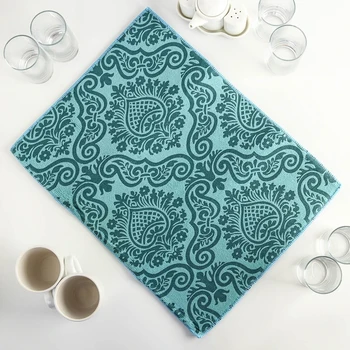 

Dish drying mat "Monogram", 38 × 51 cm, microfiber, turquoise