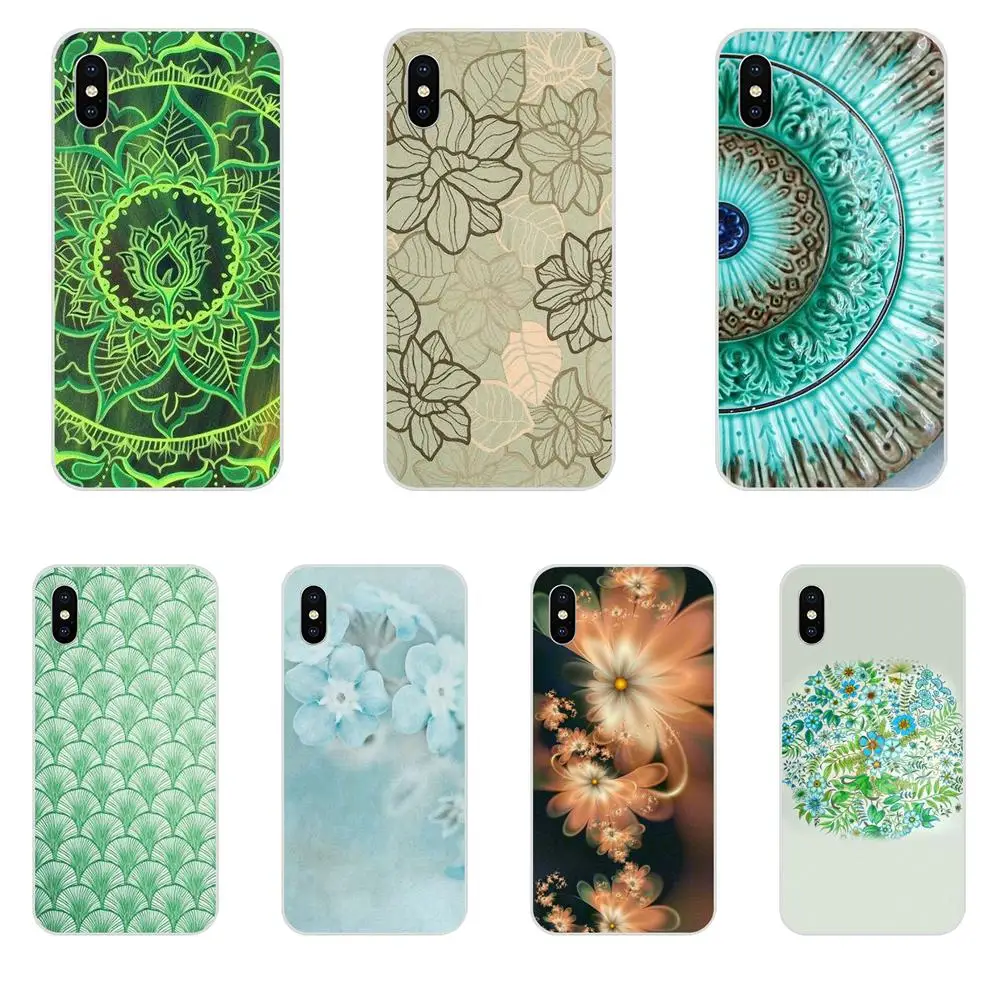 

Green Floral Mint Mandala For Galaxy Grand A3 A5 A7 A8 A9 A9S On5 On7 Plus Pro Star 2015 2016 2017 2018 Soft TPU Protector