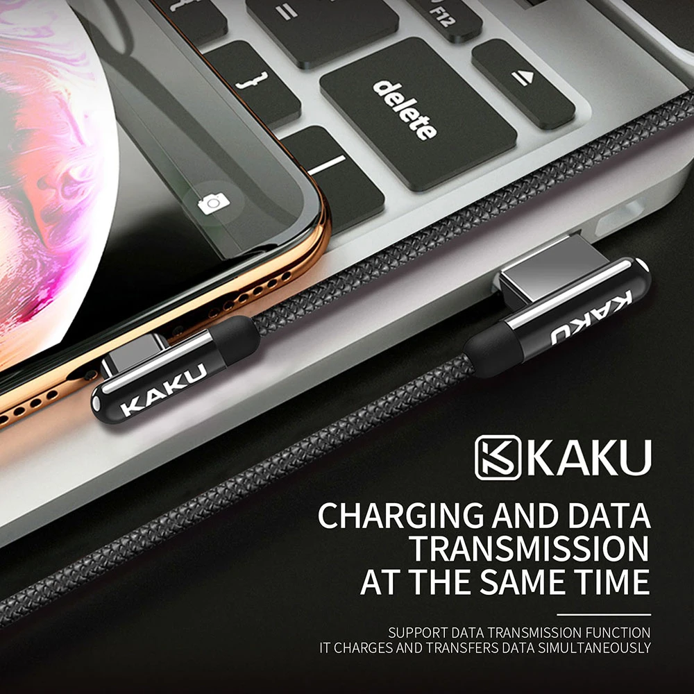 KAKU 90 градусов usb lightning Кабель для iPhone 11 Pro Max 3.2A Быстрая зарядка кабель синхронизации данных для освещения X Xr Xs Max 8 7 6 Plus