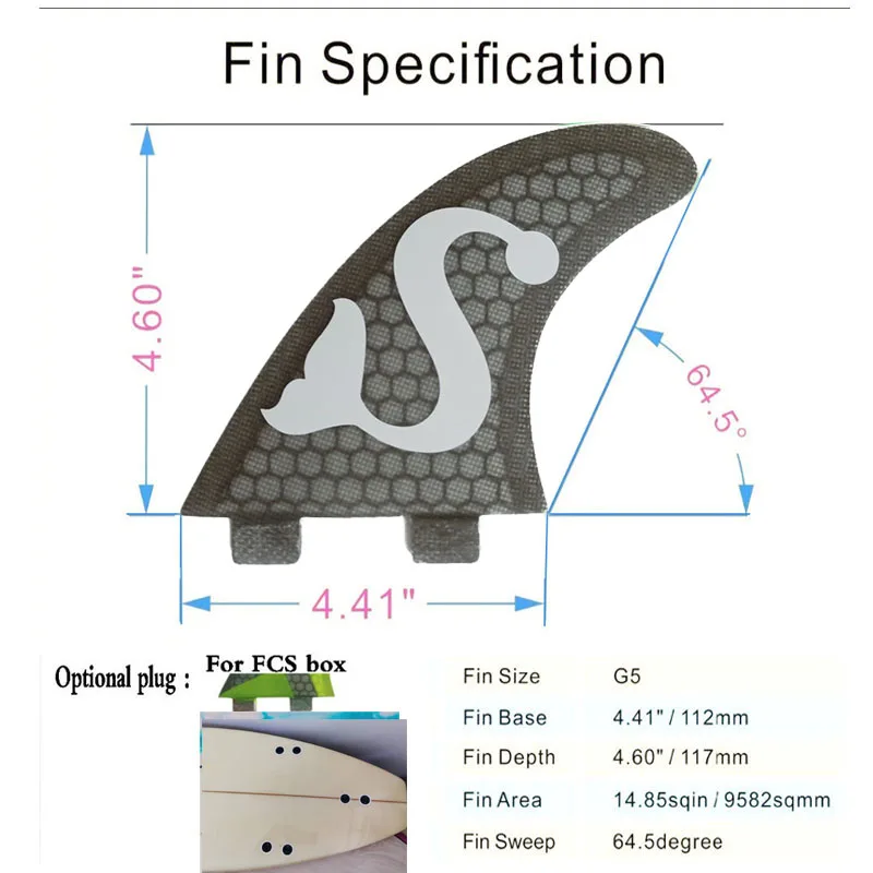 BiLong FCS G5 surf fin tri-set ласты для серфинга 3-fin G5 Размер стекло сотовая производительность ядро для серфинга плавники FCS для серфинга