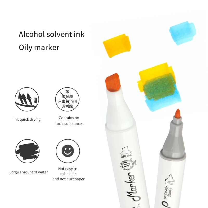 24/48/60/80/120 Color Art Markers Set Dual Headed Artist Sketch Oily Alcohol based markers For Animation Manga