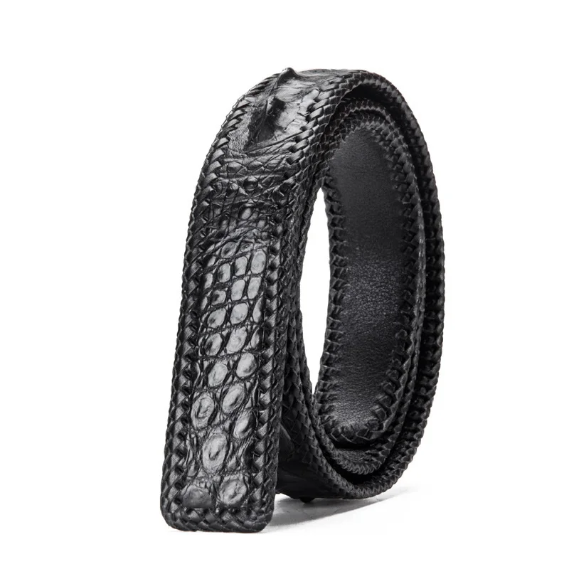 Gray/Black Genuine Double Side Alligator Crocodile Leather Belt