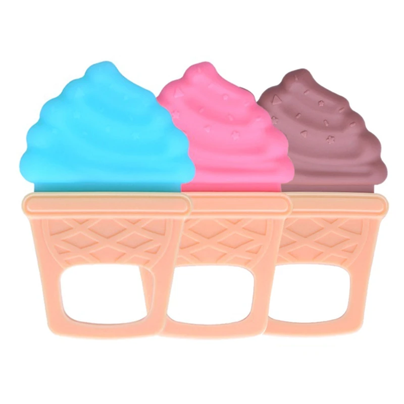 

Baby Teether Silicone Pacify Comfort Bite Teether Safe Infants Teething Toys Ice Cream Shape Gum For Dental Care