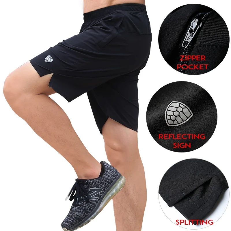FANNAI Men Sports Running Shorts Training Soccer Tennis Workout GYM Quick Dry breathable Outdoor Jogging Shorts With Zip pocket
