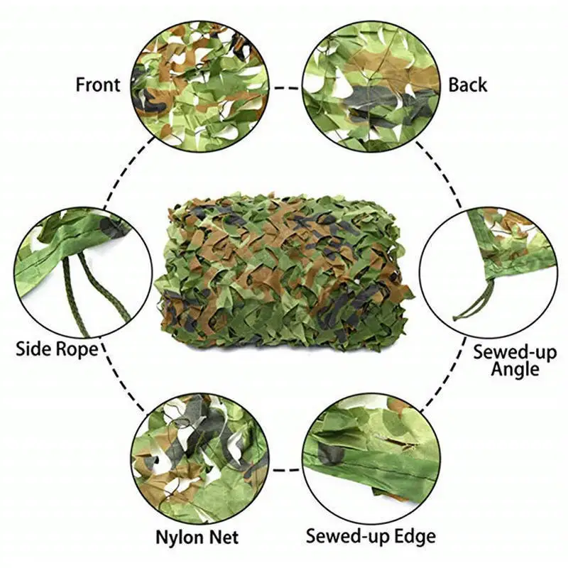 Camouflage Netting Hunting Military Camouflage Nets Woodland Army Training Camo Netting Car Covers Tent Shade Camping Sun Shelter 1.5x3m 2x10m