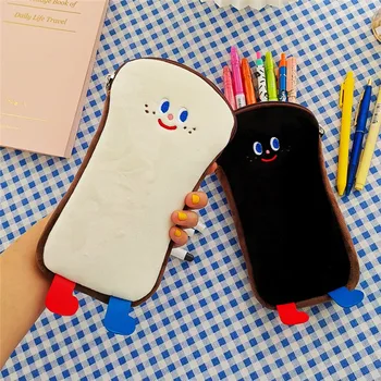 

Bentoy Plush Toast Pencil Case Milkjoy Cartoon Cute Stationery Storage Bag Makeup Cosmetics Bag for Student Pen Holders