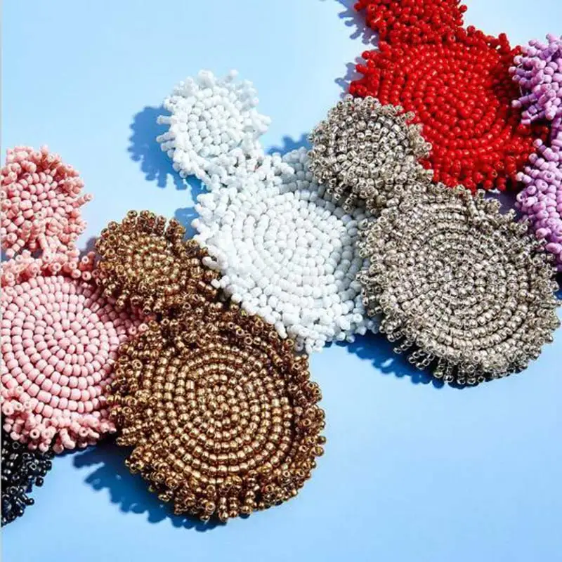 Новинка ZA Beads Модные женские сережки с подвесками Boho Эффектные серьги цвет Роскошные ювелирные изделия аксессуары Подарки Свадебные оптом