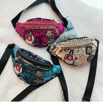 

New Fanny Pack Bum Bag Women Fashion Waist Packs Belt Pouch Travel Holiday Money Wallet Sequin