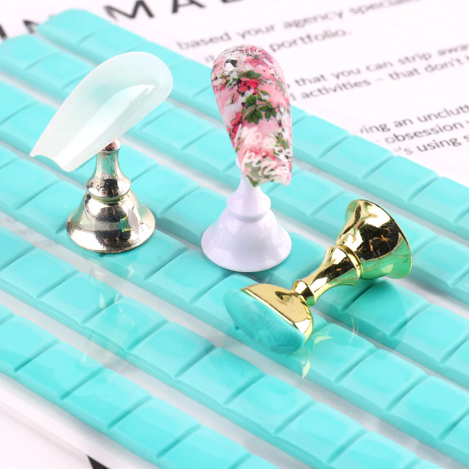 ails Adhesive Glue Clay Removable Reusable Non Toxic Nail Art Tool Sticky Tip Fixator Clay DIY Nail Practice Display (12)