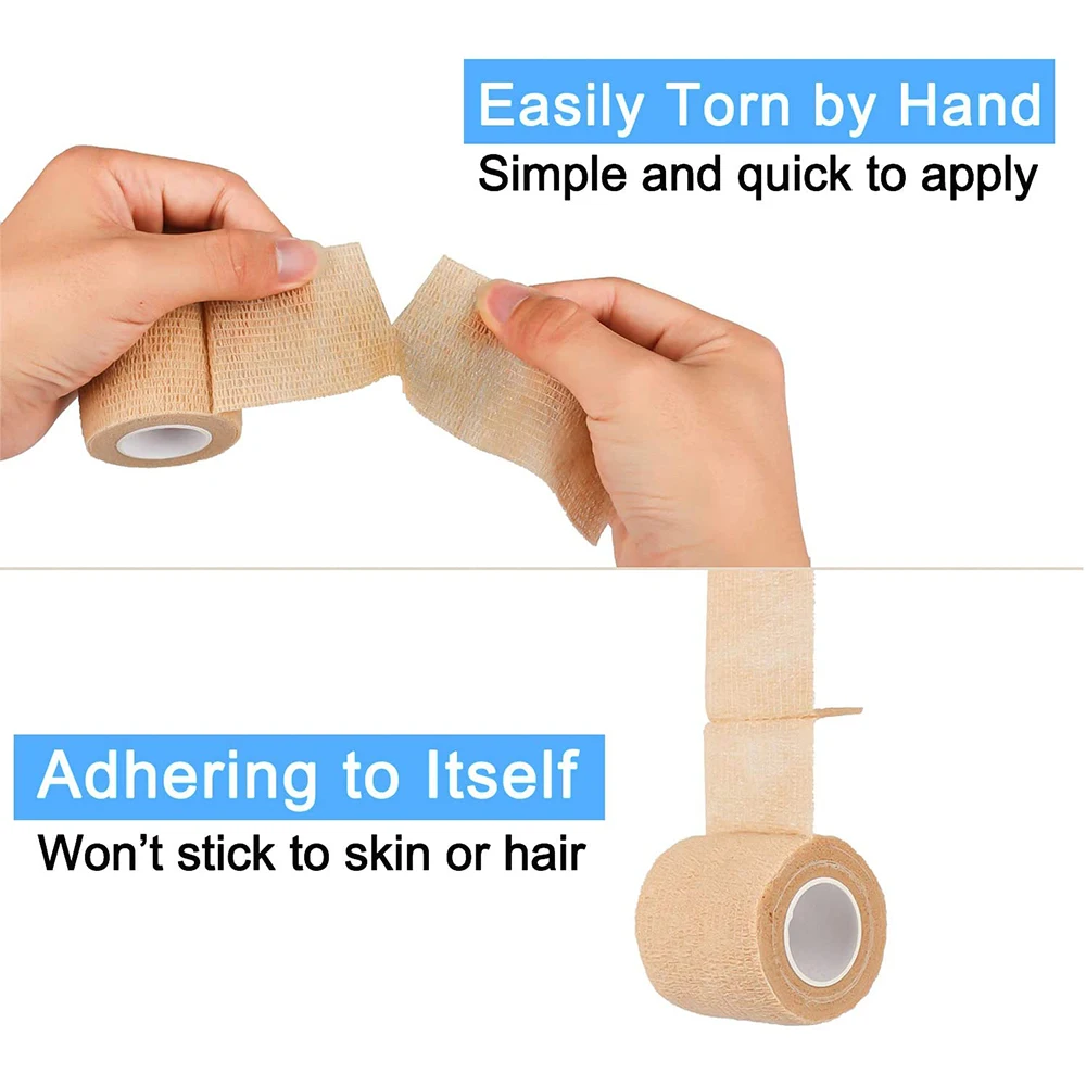 24 Pieces Self Adhesive Bandage Wrap Breathable Vet Wrap Cohesive Bandage First Aid for Pets Athletic Elastic Self Adherent