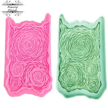

Rose grain silicone mold simulation flower texture wedding cake decorating tool polymer clay tool cake mold