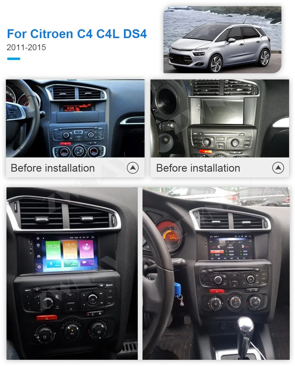 Android 12 Screen Player For Citroen C4 
