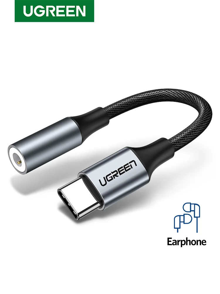 Ugreen Тип C 3 5 Jack наушники USB до мм AUX Наушники адаптер аудио кабель для Huawei V30 mate 20 P30 pro