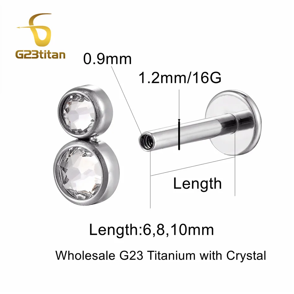 F136 Titanium Cartilage Earring Ear Tragus Lobe Concha Helix Piercing 16G Medusa Labret Stud Lip Ring Medical Pierc Body Jewelry piercing jewelry body piercing jewelry body jewelry body piercing earrings