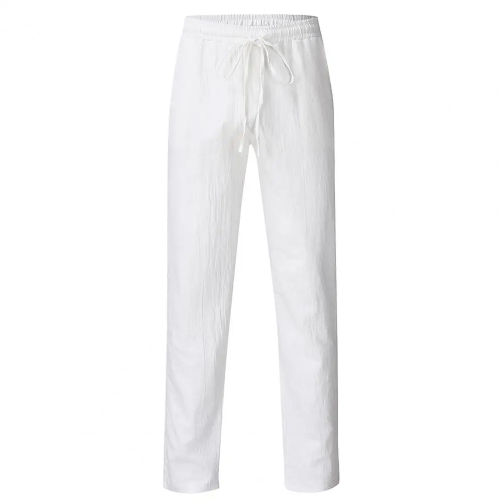Men Drawstring Track Pants Comfy Stylish Shrink Resistant Mid Rise Workwear