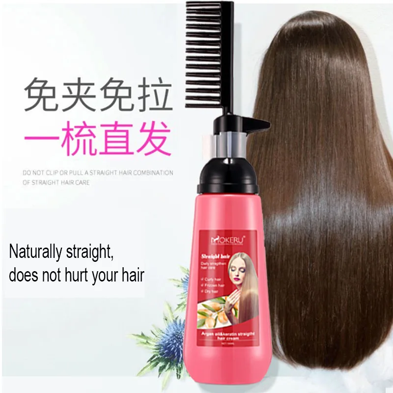 Hair Straightening Cream Hair Softener Permanent Styling Perm Hair Lotion  Soft and not Hurting Hair Comb Straight Curly Hair - AliExpress