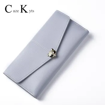 

Caze Kyts NEW Ladies long wallet ultra-thin Korean version of the small fresh three-fold wallet multi-function mobile phone bag