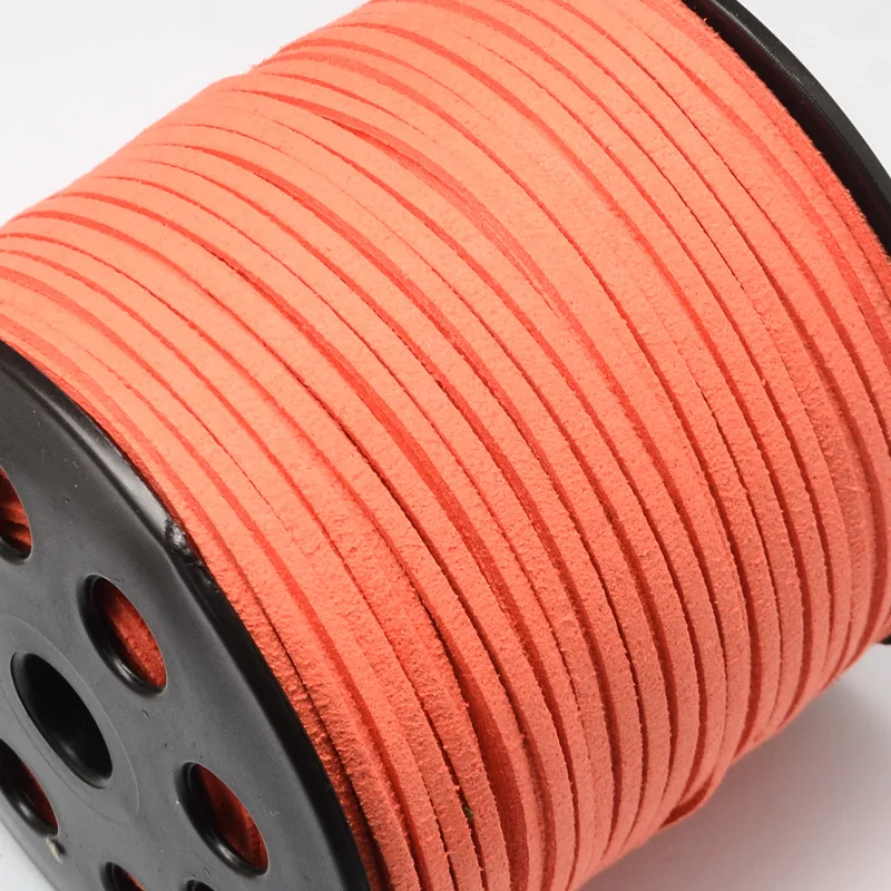 

90m/roll 33 colors Environmentally friendly artificial suede rope, artificial suede, Size: about 3.0mm wide, 1.4mm thick