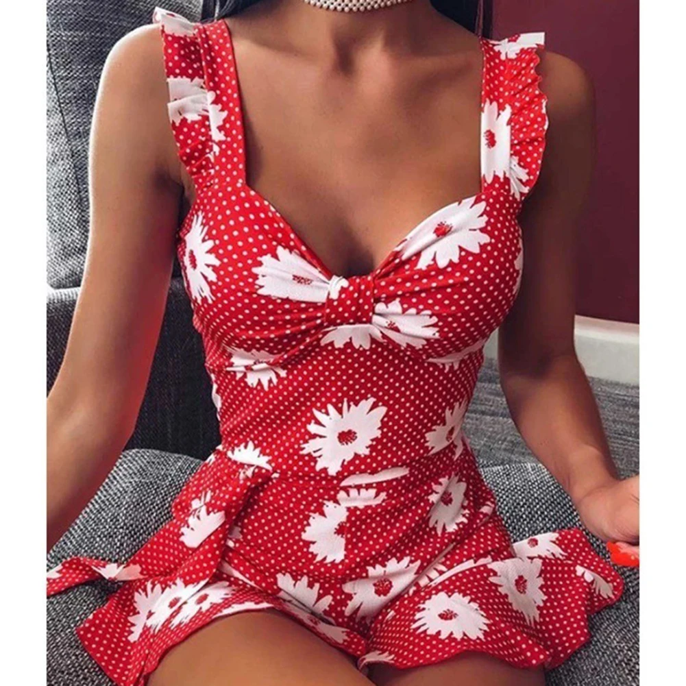 Vestidos 2020 платье с оборками летнее элегантное цветочным принтом мини на бретелях
