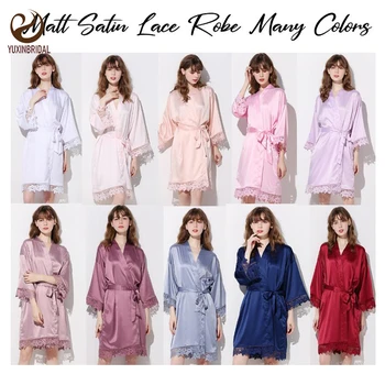 

silk robe Matt Stain Bridesmaid Robes Women Robes Sleepwear Bathrobe Bathrobe Bride Robe Bridal Robe