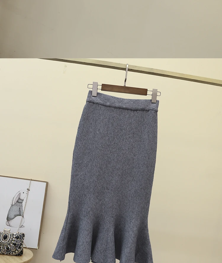 Beiyingni юбка-годе Женская осенне-зимняя облегающая Корейская миди юбка-карандаш Женская s Высокая талия винтажная уличная офисная Saia Faldas